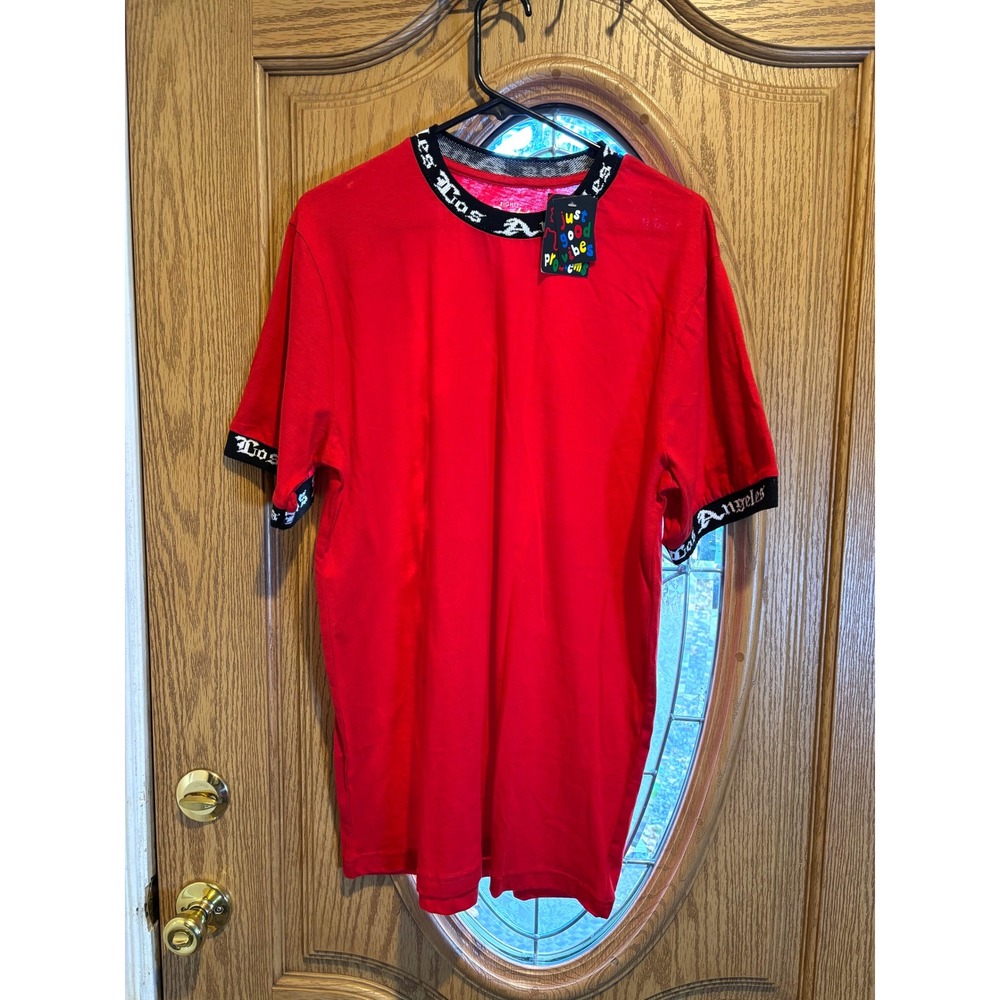 Eighty Eight‎ Brand T Shirt Red Los Angeles Print Men's XL Short Sleeve